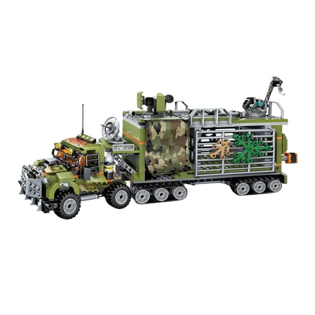 BlueBrixx-Kids 107133 Waldpolizei: Mobiler Jäger-HQ-Truck