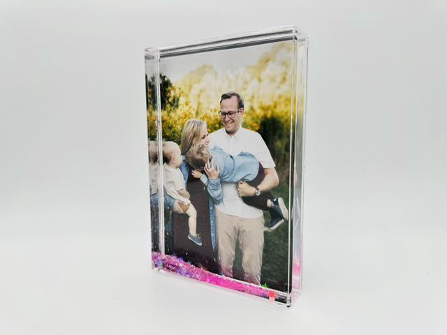 ConfettiBlox Pink - Photo Frame with foil engraved front