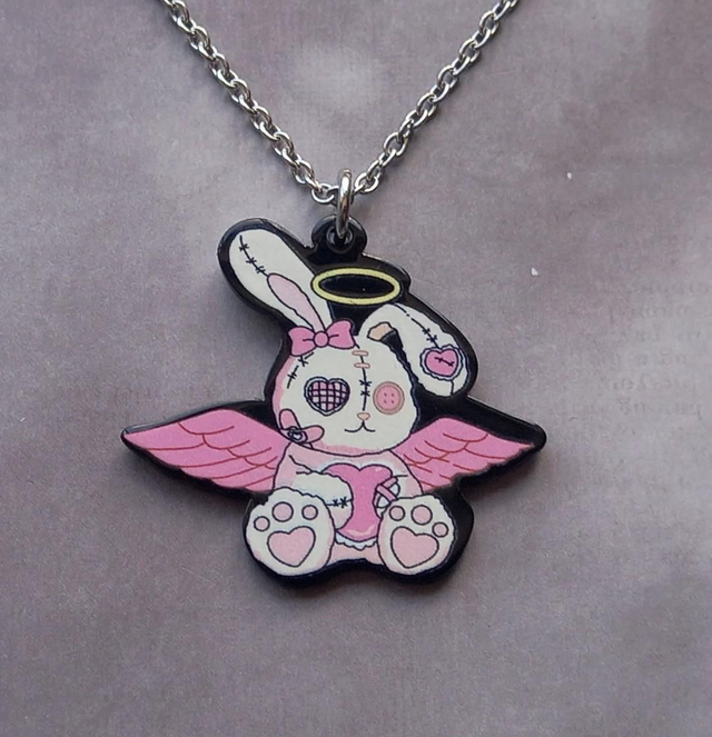 Angel Bunny Acrylic Necklace 