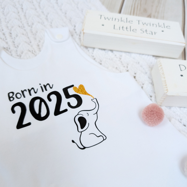 Unique White Baby Romper - Born in 2025 - Handmade & Sustainable