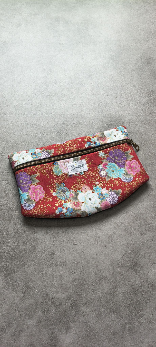 Pochette amovible "Collection Tissus Japonais" Fleurs et or