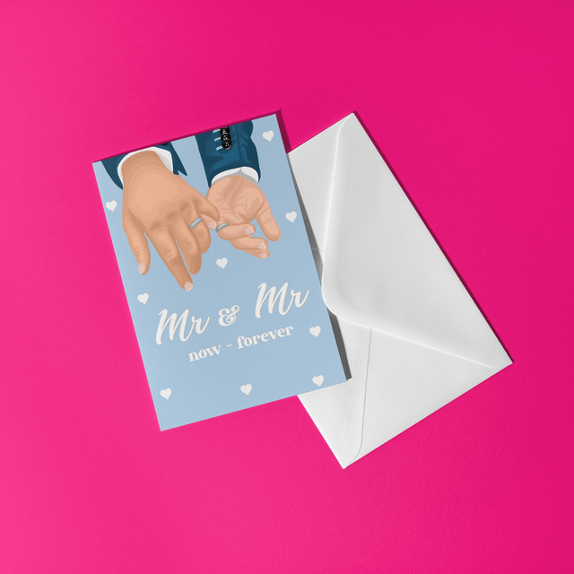 Mr &amp; Mr Greeting Card - (light skin tone) 