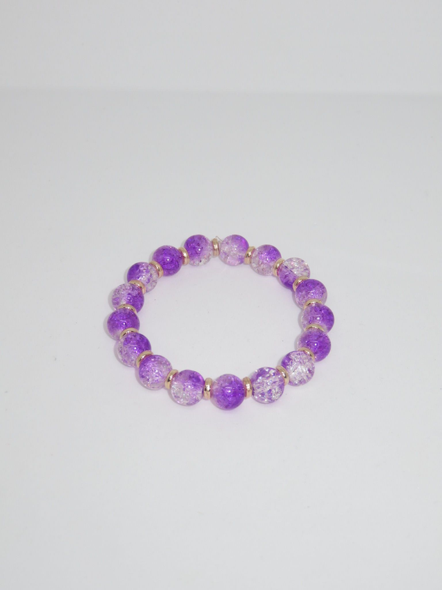 Bracelet en perle de verre craquelée 10 mm