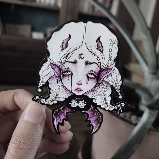 Sticker ~ Melancholy succubus demon doll