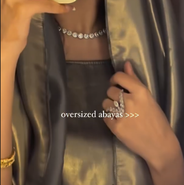 Silver Dusk Glimmer Abaya