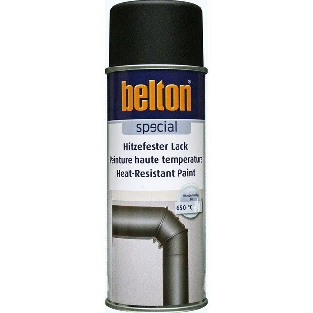AEROSOL PEINTURE BELTON HAUTE TEMPERATURE 650° NOIR Ral 9005 en 400ml. *