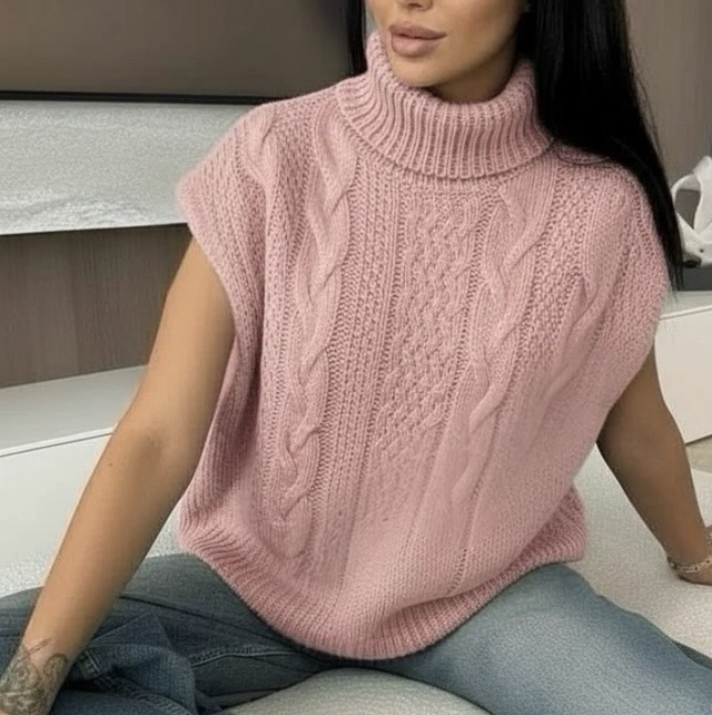 Pull sans manche torsadé