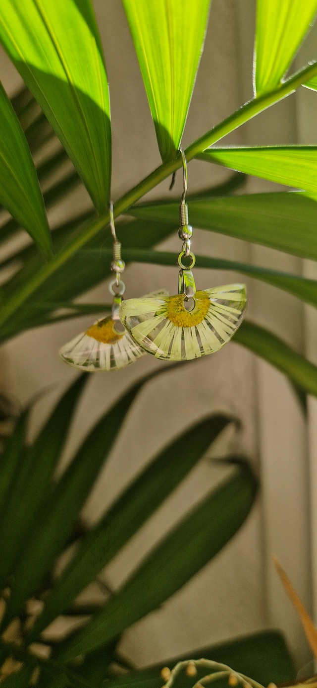 Boucles d'oreilles pendantes "Pâquerette"