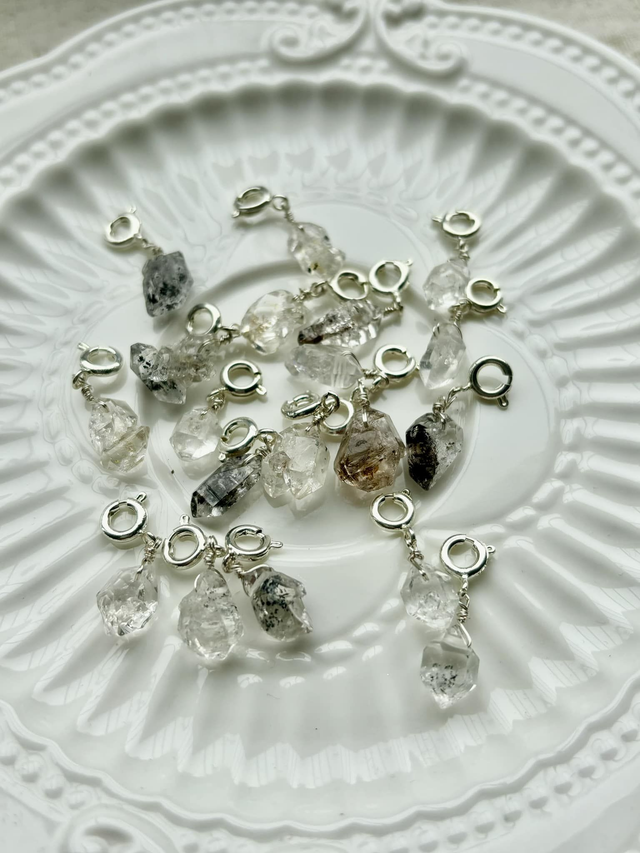 Tiny Herkimer Diamond Quartz charms