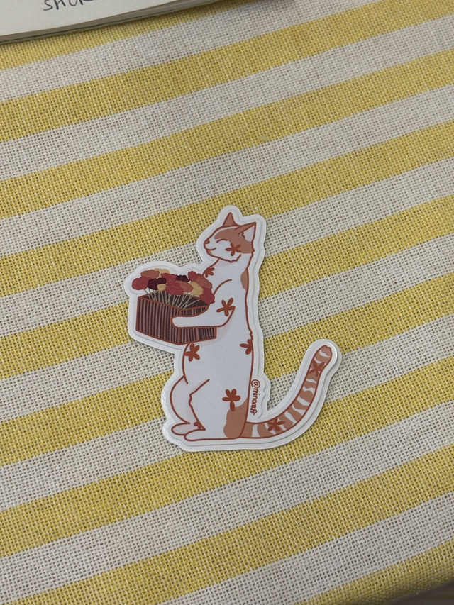 Stickers Minou fleuriste 