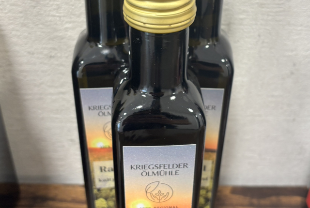Rapsöl 250ml Handgemacht aus der Ölmühle Kriegsfeld Kaltgepresst