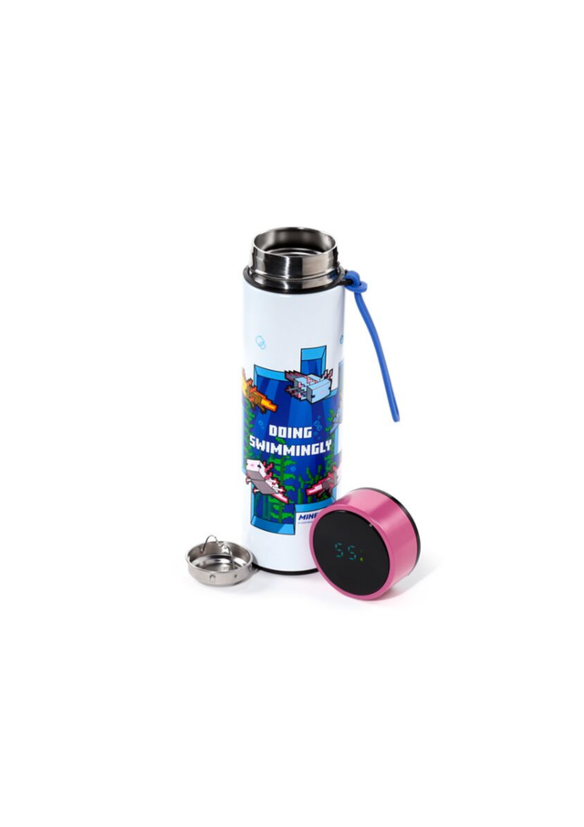 Minecraft Axolotl Hot & Cold Digital Thermometer Bottle (450ml)