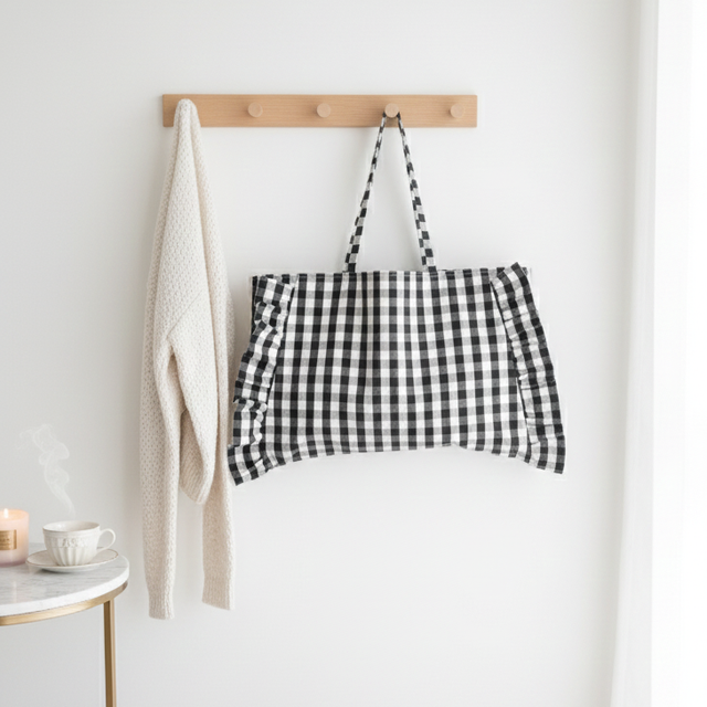 Sac vichy noir et blanc