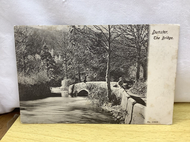 Dunster, The Bridge, Somerset, vintage unbranded vintage postcard. Our Ref No. R655 £2.00