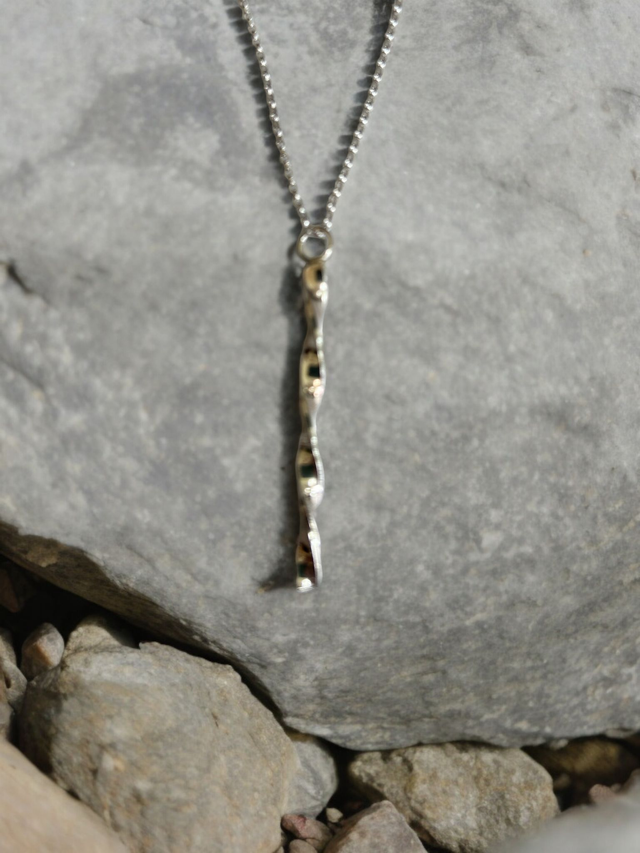 Flat Twisted Pendant and Earring Set