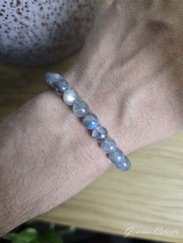 Bracelet Labradorite (AA+) - Perles de 8,5 mm
