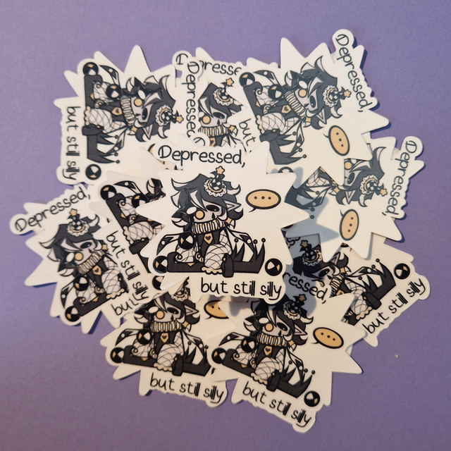 "Depressed, but still silly" Sticker