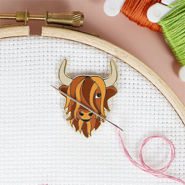 Highland Cow Needleminder by Caterpillar Cross Stitch
