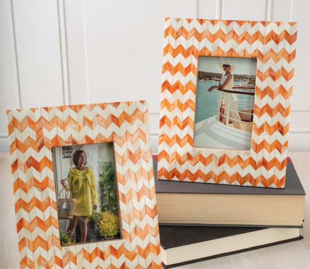 Orange Zig Zag Bone Frame