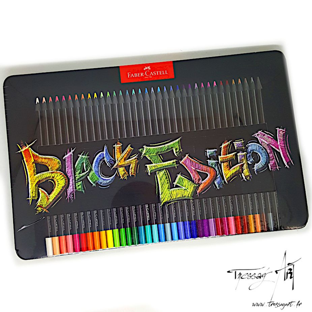 FABER CASTELL - 36 CRAYONS DE COULEURS BLACK EDITION BOITE METAL - FB065
