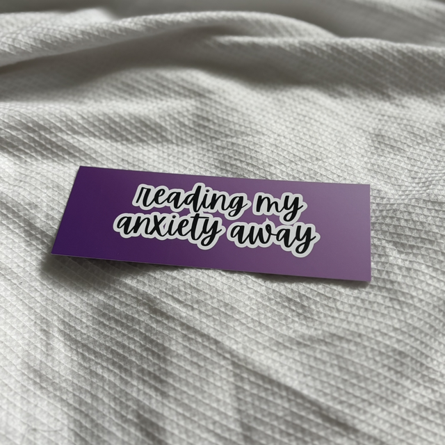 Reading my anxiety away Card Bookmark
