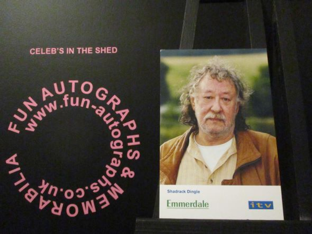 Andy Devine (Shadrack Dingle) Original Emmerdale Blue &amp; Yellow Itv Logo Cast Card (SEE PIC)