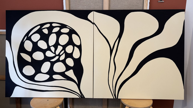 Peinture sur châssis entoilé 