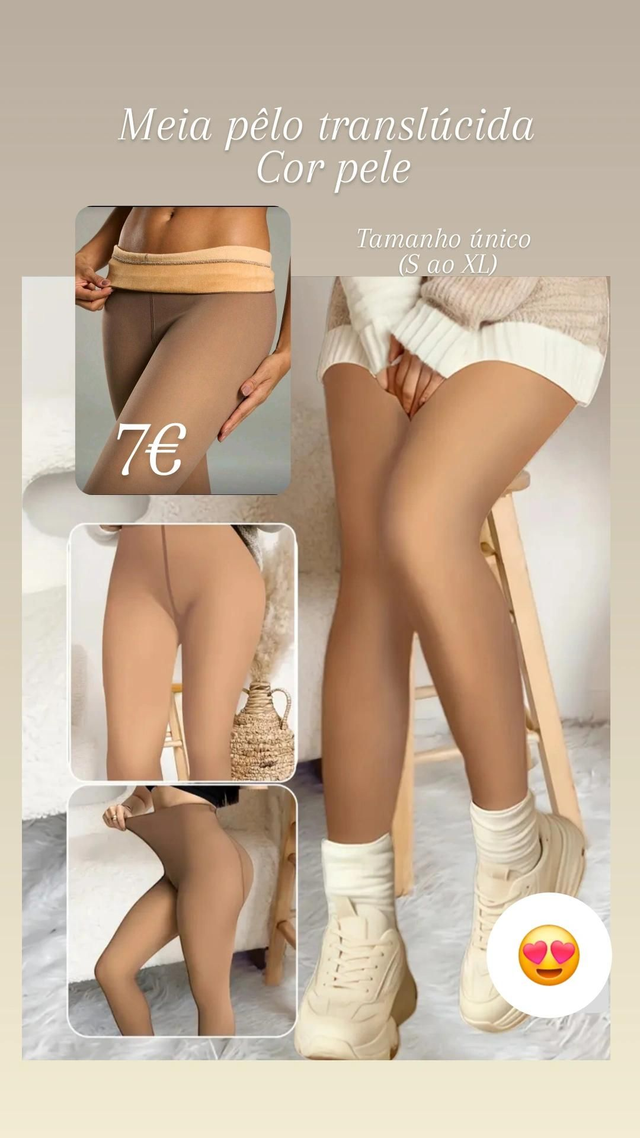 Meia translucida pêlo 