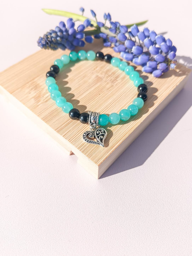 Bracelet Amazonite Extra et spinelle