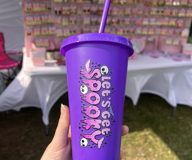 Purple “let’s get spooky” 24oz