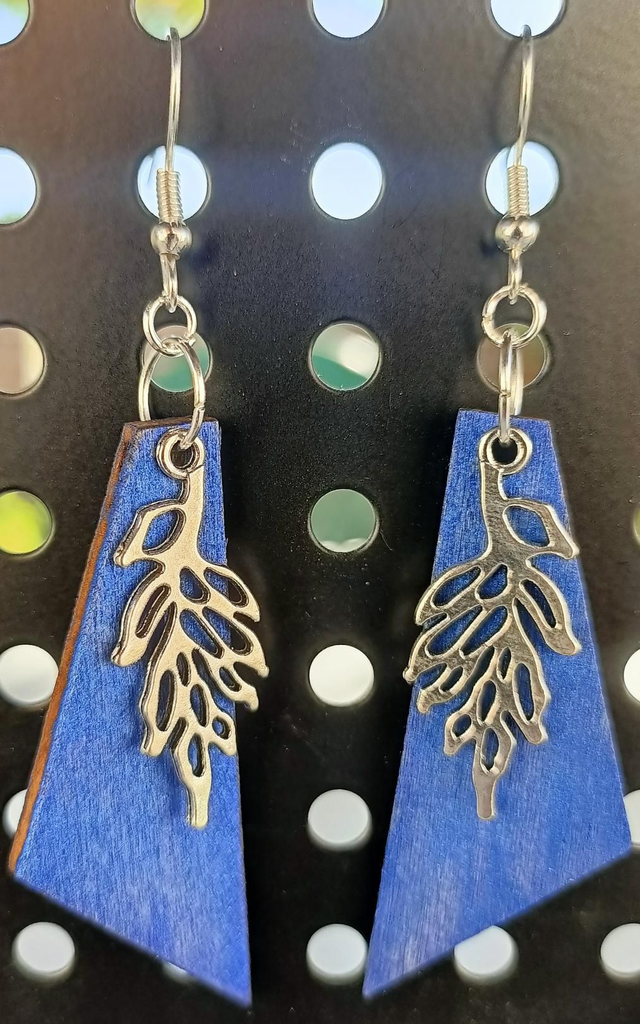 Boucles d&#039;oreilles bleu électrique 