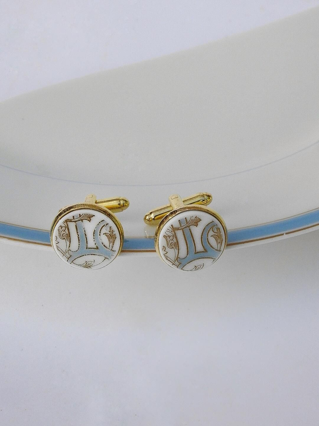 Boutons de manchette - porcelaine de Limoges - William Guerin et Cie no.1