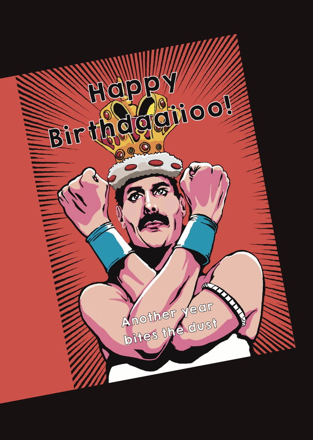 Freddie Mercury Queen Happy Birthday Birthdaaaiio! Card  (A5) 