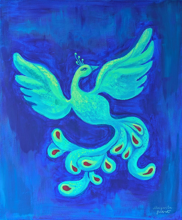 Phénix céleste 45 x 55 cm