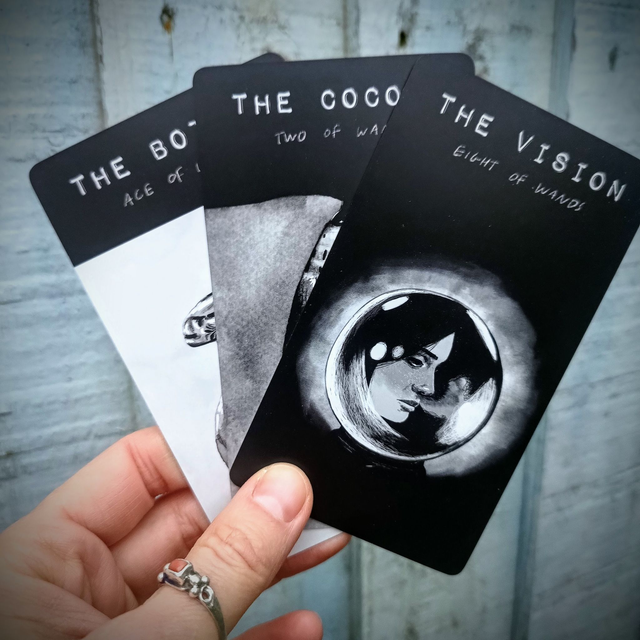 The Hide Tarot: hand-drawn black and white artistic deck full of animals and nature * by Dan Francis