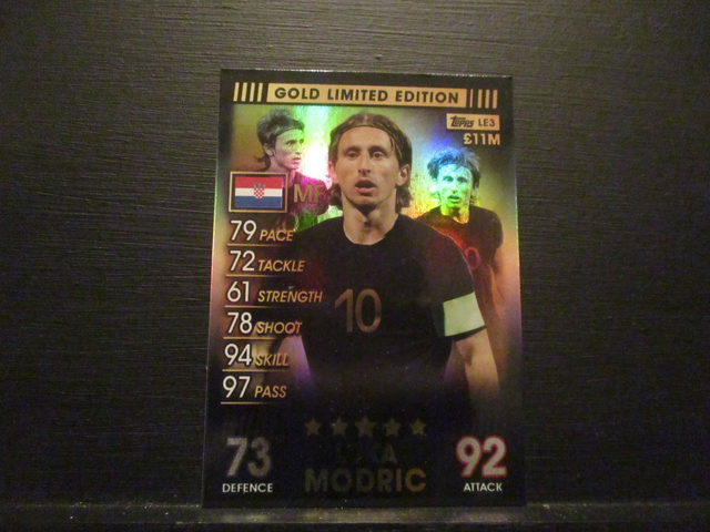 Luka Modric - Match Attax 101 Season 2018/19 Gold Limited Edition Original Trading Card