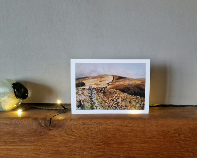 Walkers on the Cleveland way over Carlton Moor 