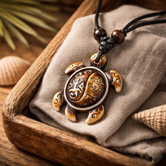 "Quinni" - Pendentif tortue sur cordon réglable - TOR-003