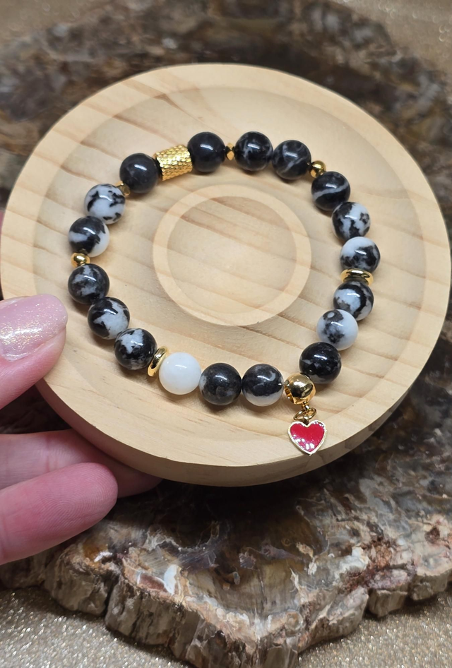 Bracelet Jaspe zèbre en 0,8 cm