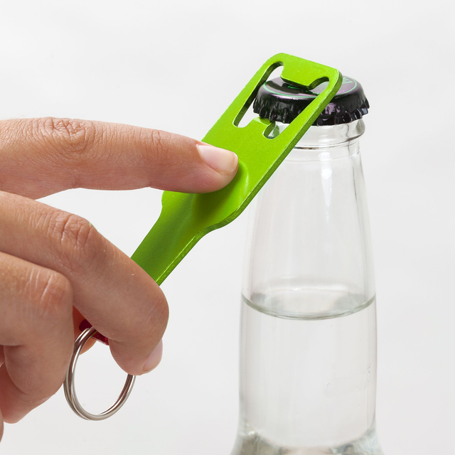 Porte-clés ouvre-bouteille en aluminium (gravure comprise).