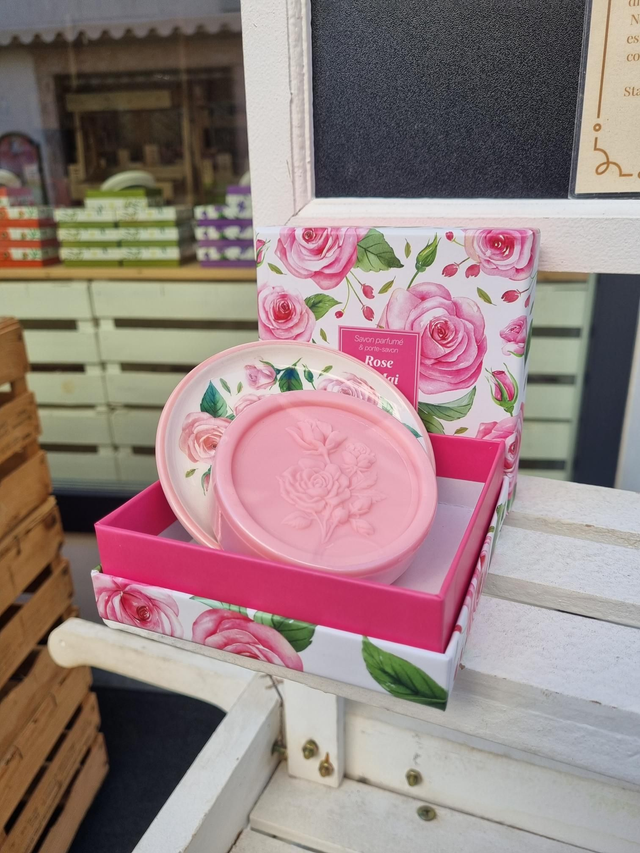 Scatolina Sapone con Portasapone -Rosa