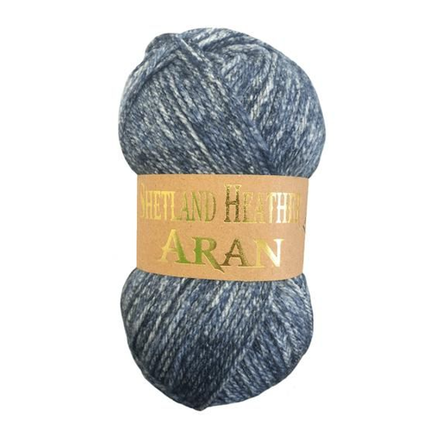 Woolcraft Shetland Heather Aran 100g -  10 Cloudy Bay