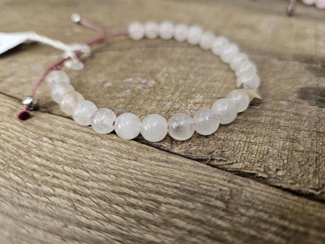 Bracelet fin femme quartz rose