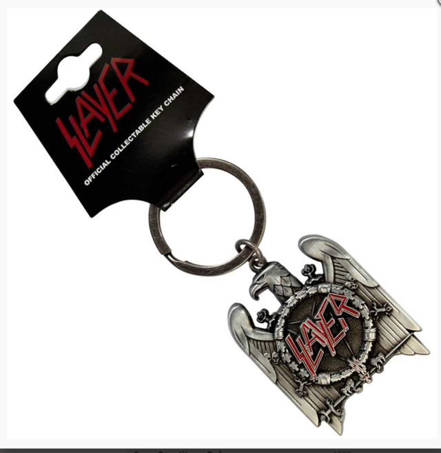 SLAYER KEYCHAIN: SILVER EAGLE V2 (OXIDISED CHROME RELIEF WITH RED HIGHLIGHTS)