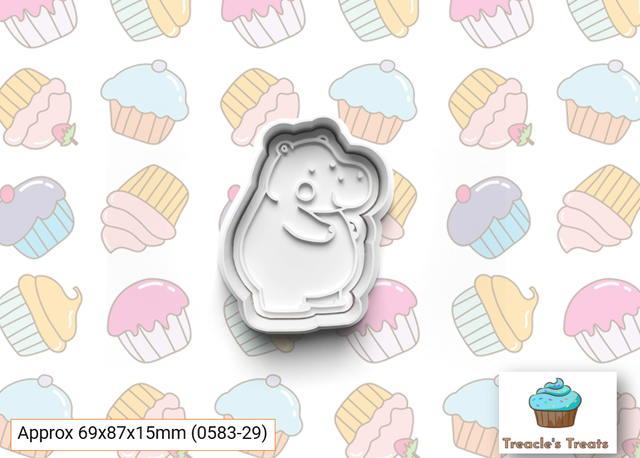 Hippo Fondant/cookie stamp with cutter 