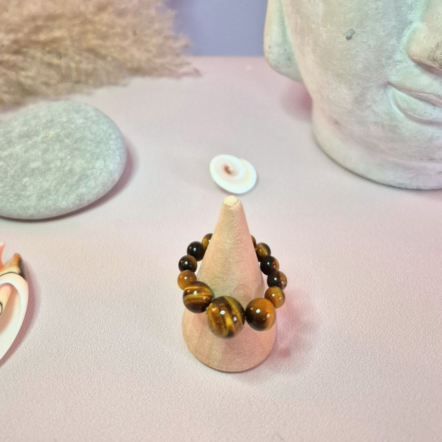 Bague HARMONIA – Œil de Tigre naturel (Afrique du Sud)