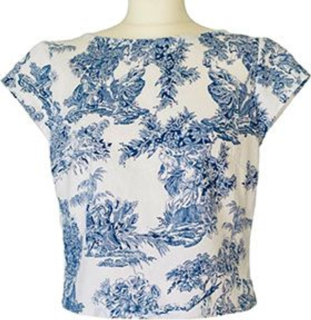 blouse toile de Jouy bleue
