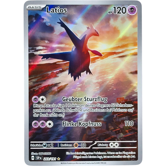 Latios 203/191 Stürmische Funken Deutsch Illustration Rare
