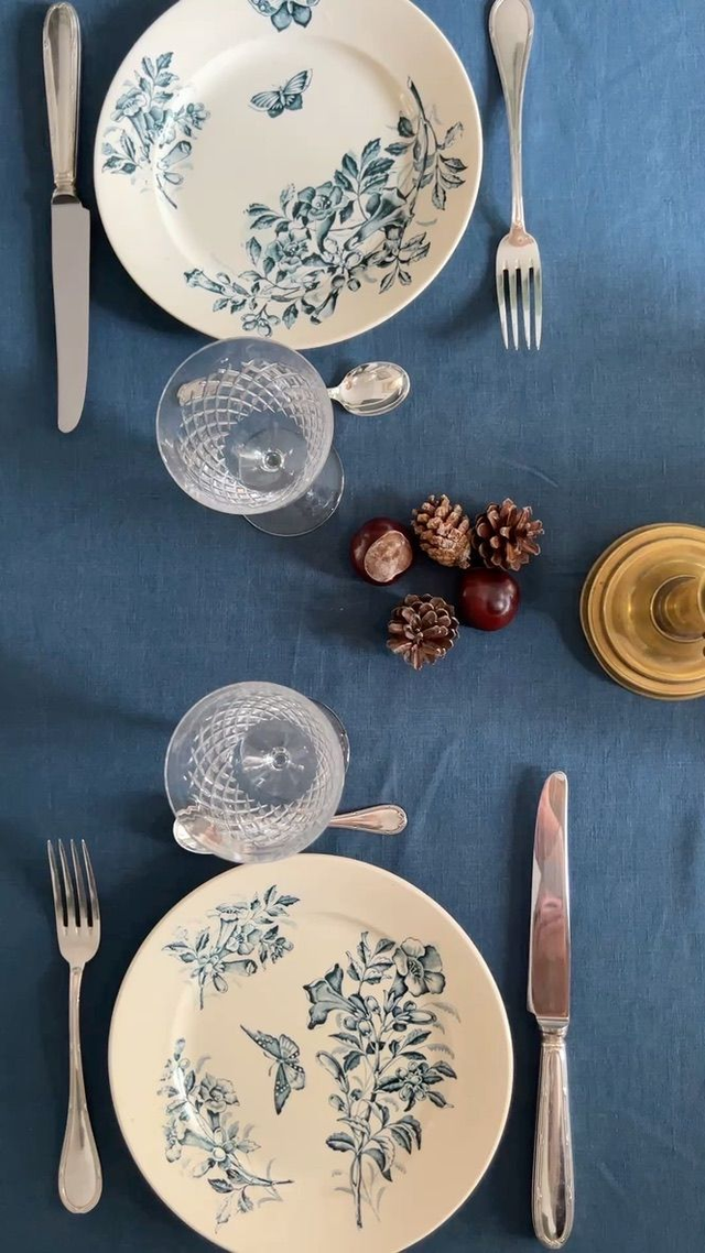 JASMIN - Suite de 6 assiettes plates signées Badonviller - Terre de Fer