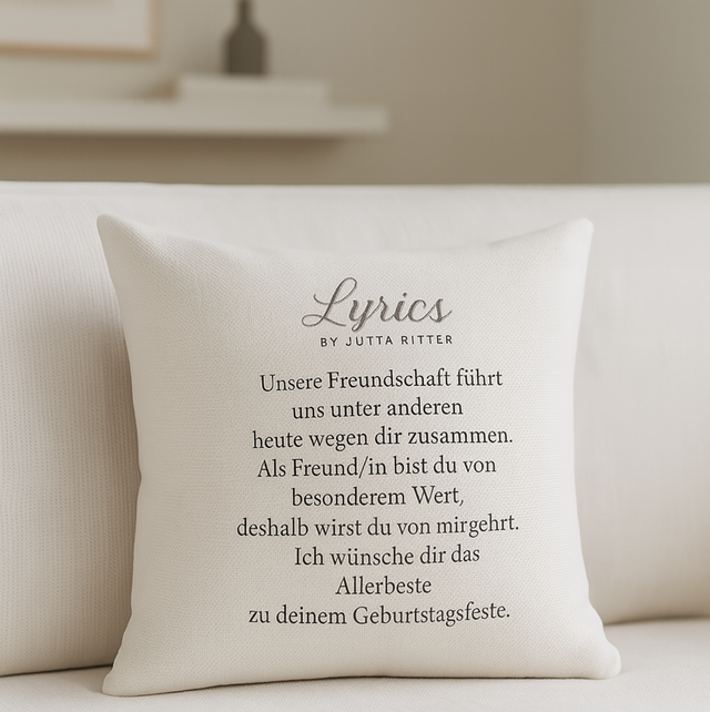 Zierpolster „Gedicht zum Anlehnen“